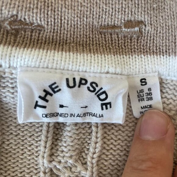 The Upside V Neck Cable Knit Jumper - Picture 3 of 3